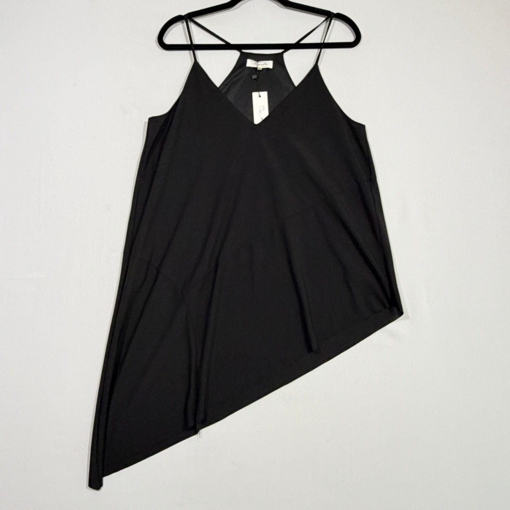 Sugarlips Asymmetrical Cami Top Women's L Black Modern Minimalist Tank